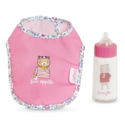 Corolle Bavoir Rose et Biberon Magique pour grand poupon 36/42 cm Outlet
