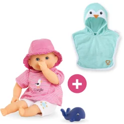 Corolle Bébé Bain Océane et Cape de Bain Pingouin Clearance