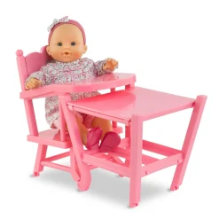 Corolle Chaise Haute Rose pour poupon 36 et 42 cm Hot