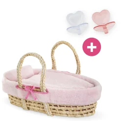 Corolle Couffin Tressé Peluche Rose et Tétines Discount