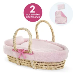 Corolle Couffin Tressé Peluche Rose et Tétines Discount