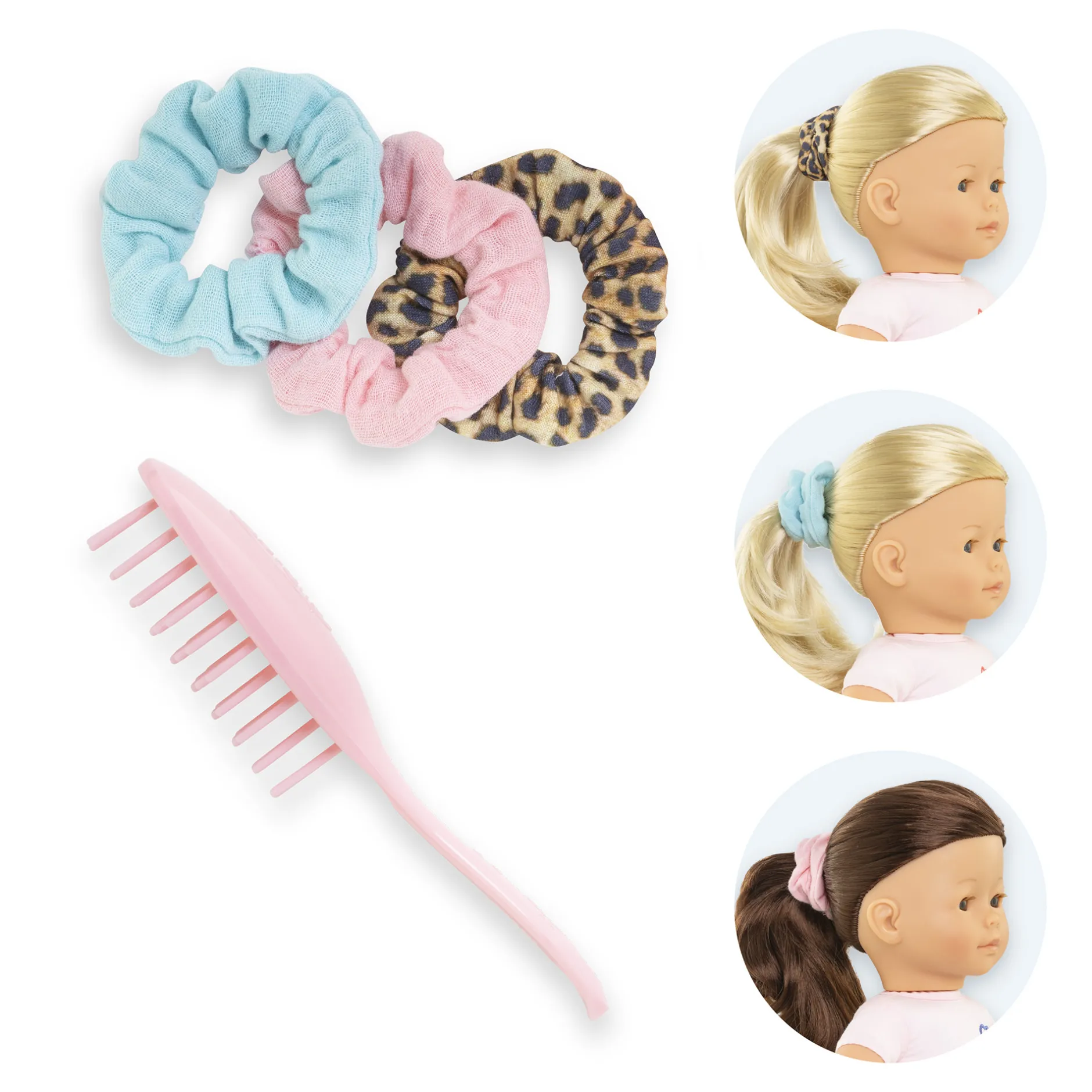 Corolle Ensemble Brosse et 3 Chouchous pour poupée ma Hot