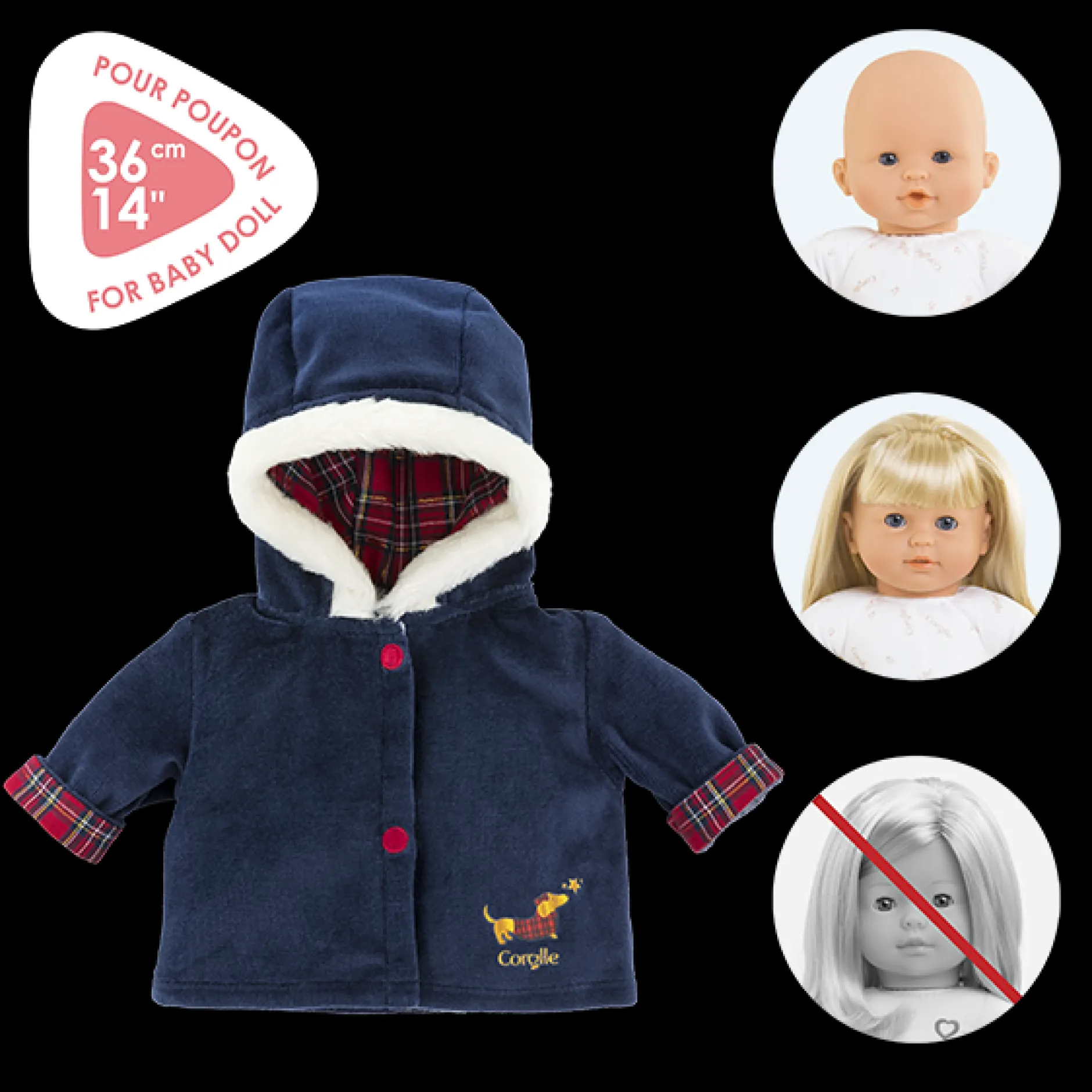 Corolle Mon Grand Poupon Suzanne et Manteau en Fêtes