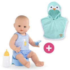 Corolle Poupon Paul fait pipi et Cape de Bain Pingouin Clearance