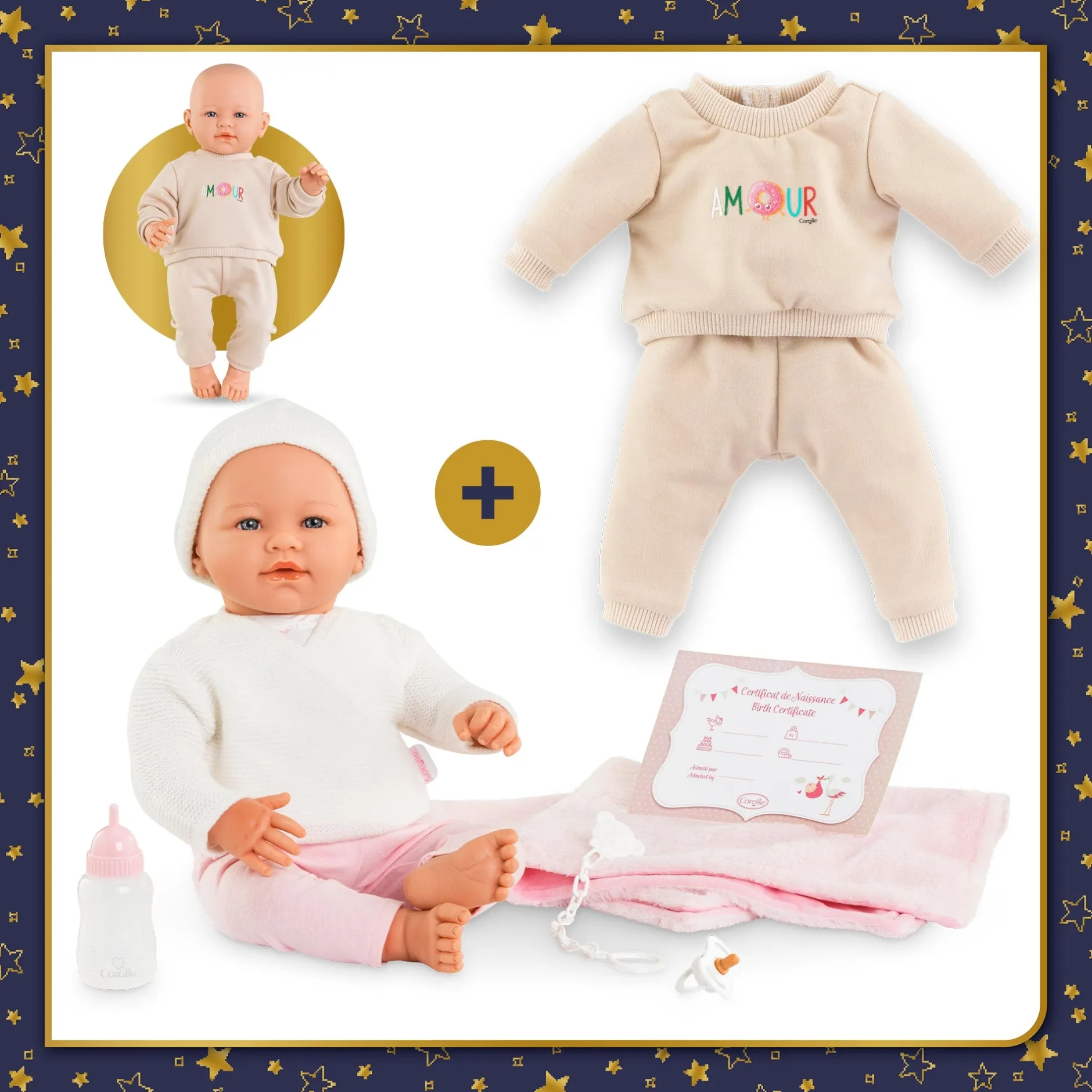 Corolle Poupon Rose et Jogging Beige Hot