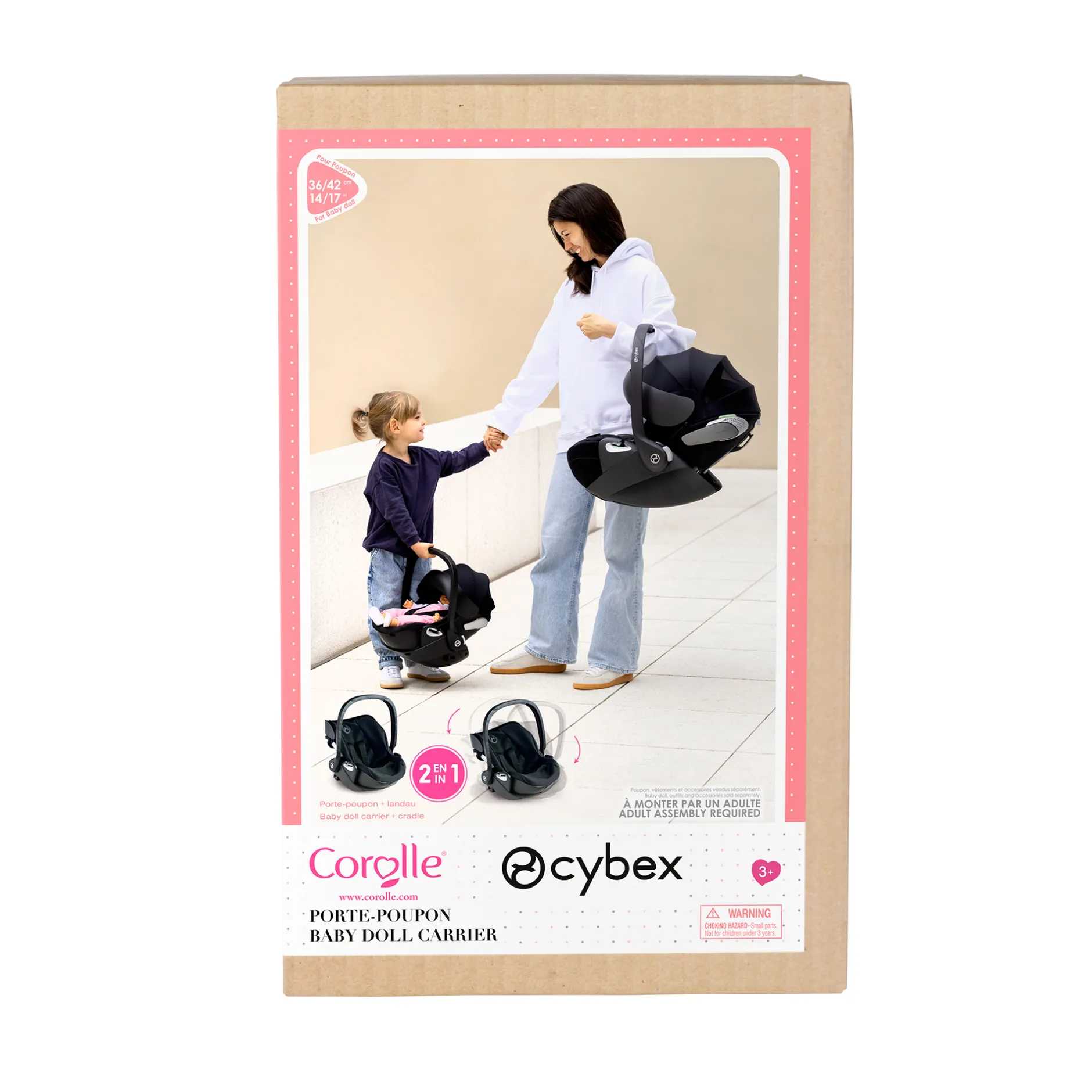 Corolle Poupon Rose et Porte-Poupon Cybex Noir New
