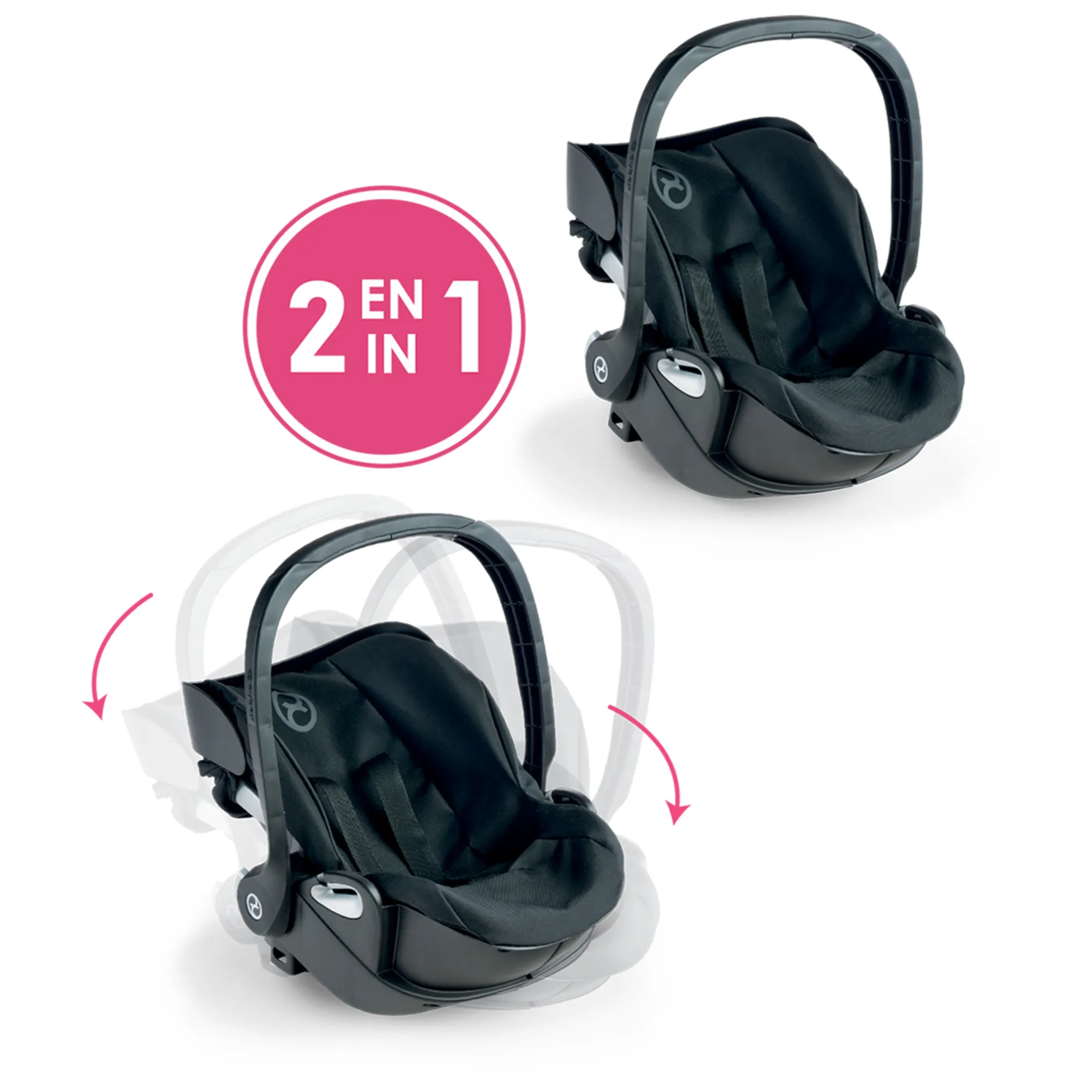 Corolle Poupon Rose et Porte-Poupon Cybex Noir New