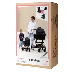 Corolle Poupon Rose, Landau Cybex Noir et Porte-Poupon Cybex Noir Discount