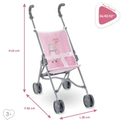 Corolle Poussette Canne Rose pour poupon 36/42/52 cm Sale