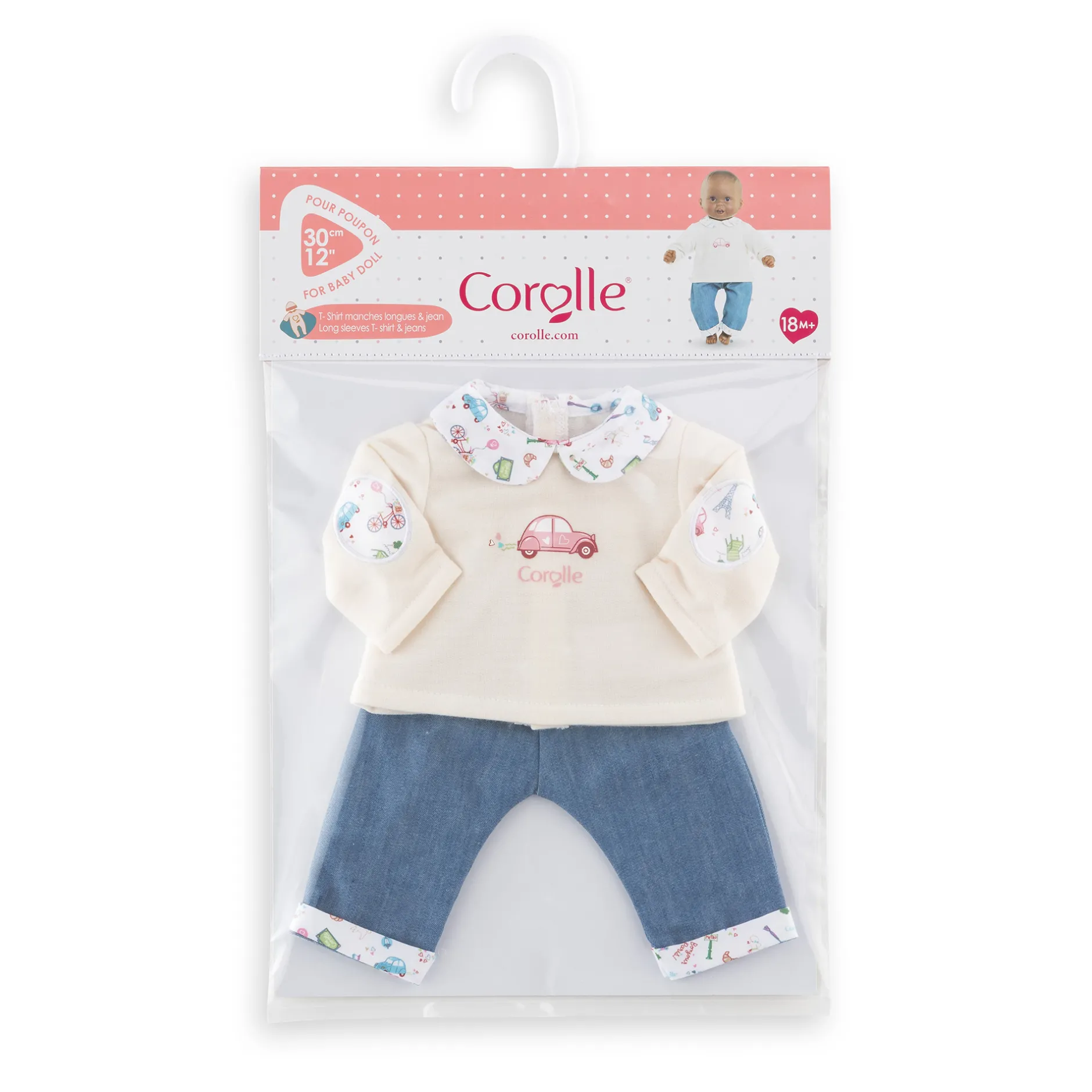 Corolle T-Shirt Manches Longues et Jean Week-end à Paris pour poupon 30 cm Clearance